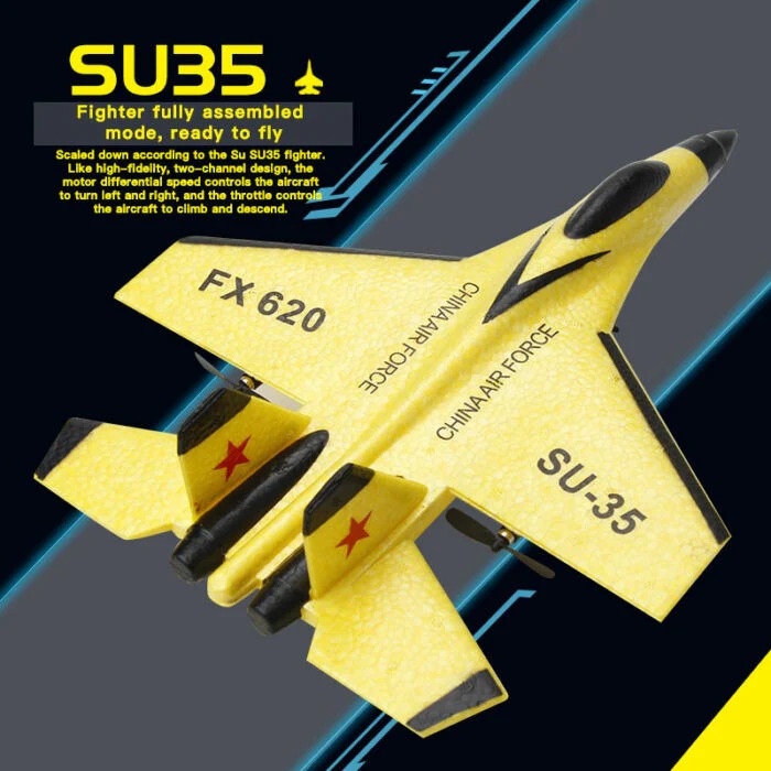 LED RC Glider Aircraft SU35 and SU57, 2.4GHz Remote Control