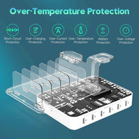 Multiple Device Charging Station Organizer with Fast USB Charging