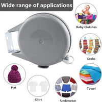 Retractable Laundry Line with Rotating Wall-Mount Housing