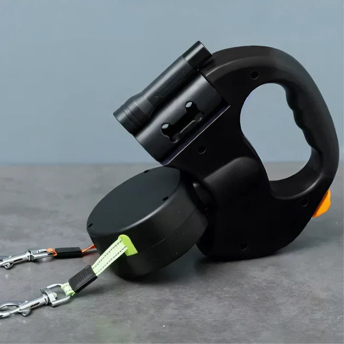 LED Lighted Dog Leash for Two Dogs