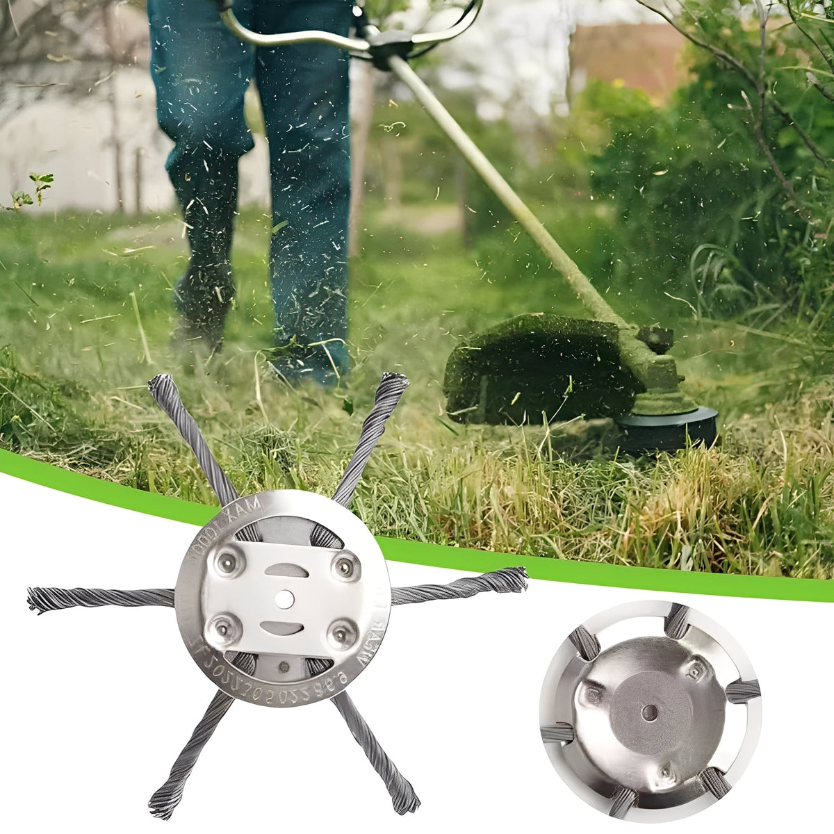 Lawn Mower Steel Brush Attachment for Weeds and Trimming