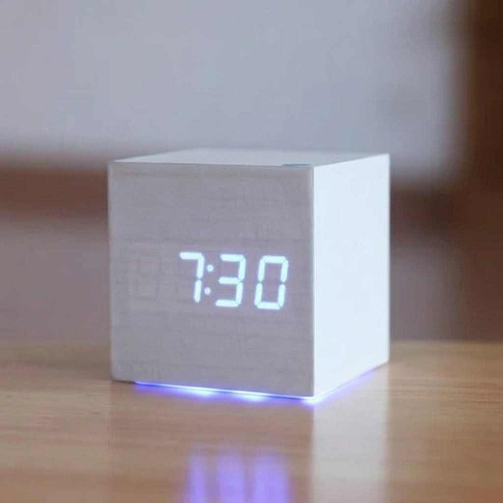 Wood Effect Digital Clock with LED Display