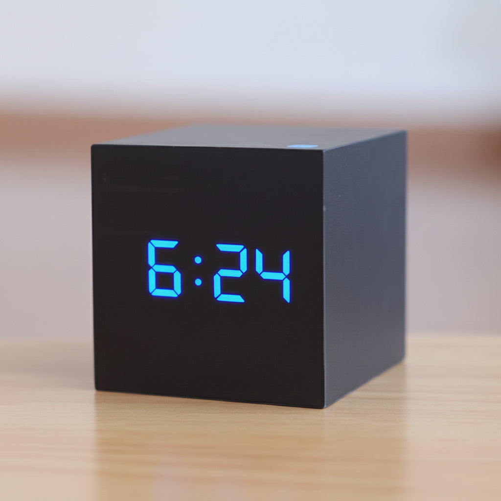 Wood Effect Digital Clock with LED Display