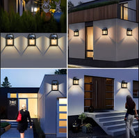 Solar Powered Outdoor Wall Lamp with Motion Sensor, Set of 2
