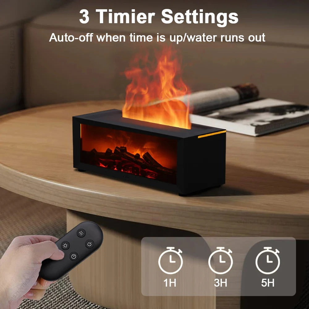 Mist Humidifier and Aroma Diffuser with Flame Effect