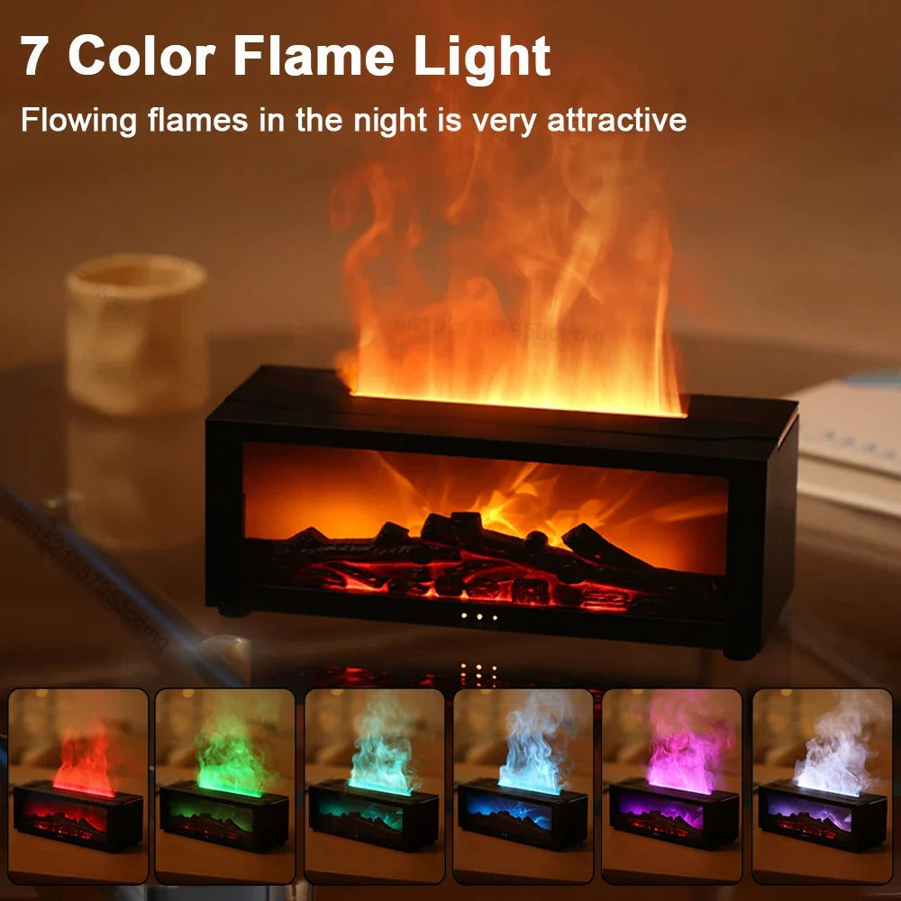 Mist Humidifier and Aroma Diffuser with Flame Effect