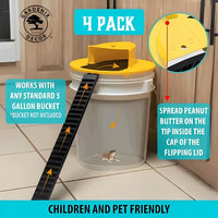 Reusable Bucket Lid Mouse Trap, Set of 4