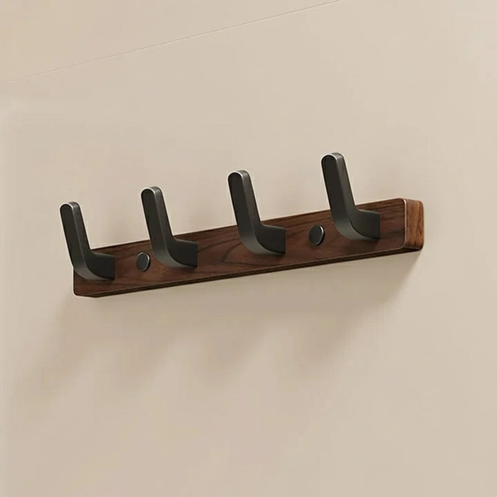 Wood and Metal Coat Hook Wall Mounted Design