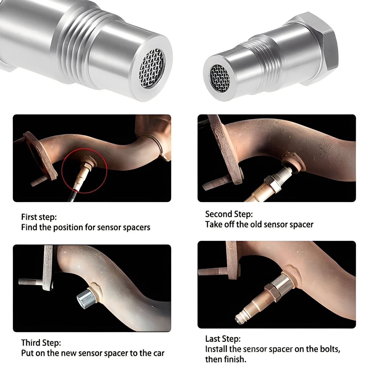 Car O2 Sensor Spacer Adapter M18×1.5 Stainless Steel Offset