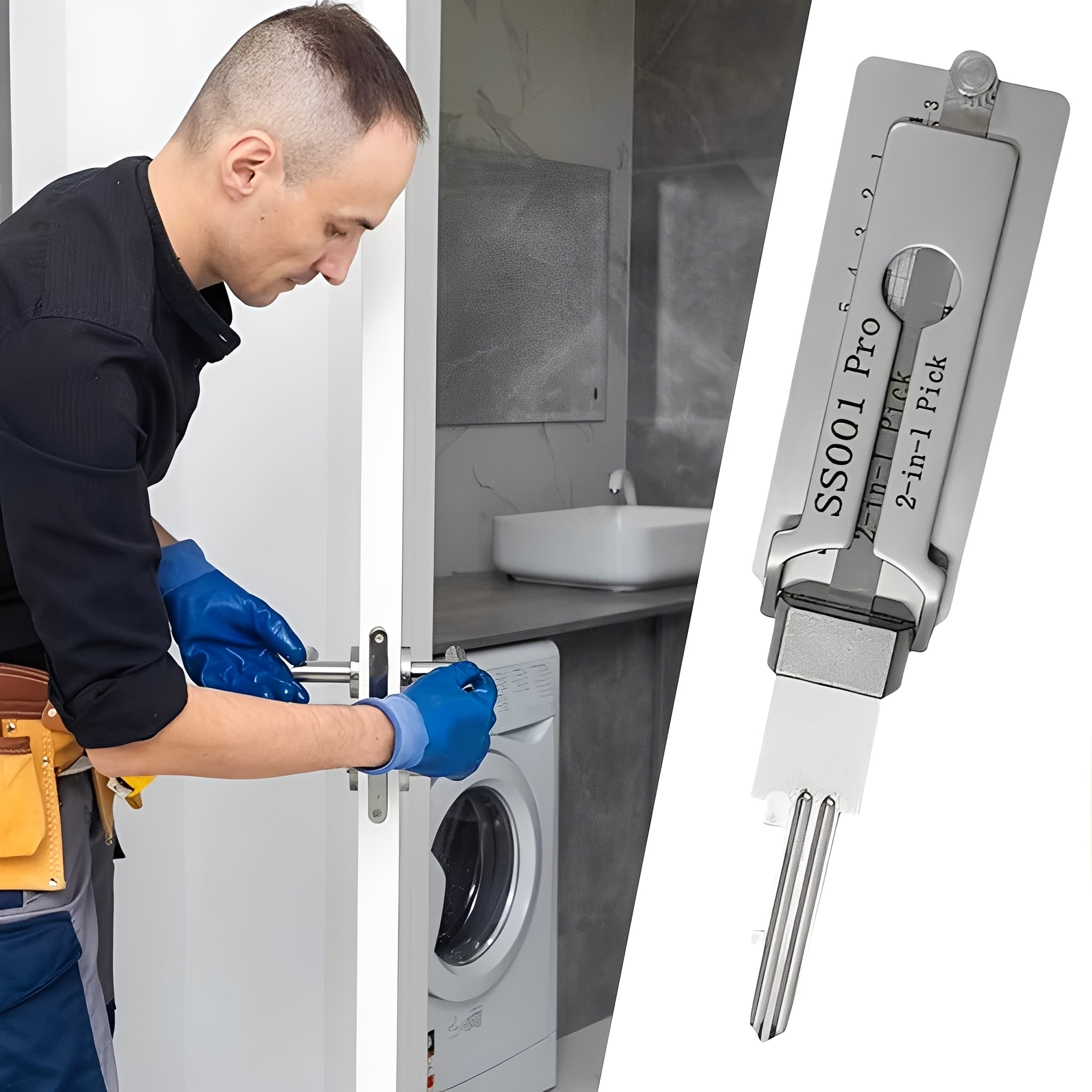 Stainless Steel Key Decoder Tool for Locksmith Use