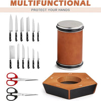 Manual Knife Sharpener with Diamond-Coated Rolling Wheel