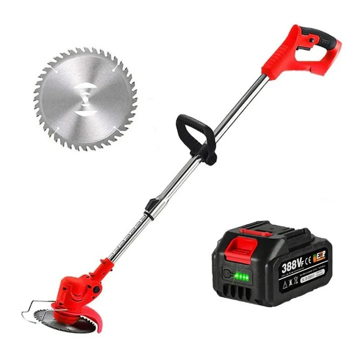 Electric Cordless Grass Trimmer with Adjustable Handle and Blades