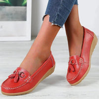 Leather Loafers with Insole Curve Design for Women