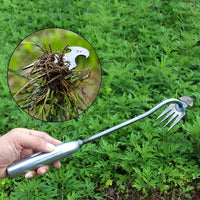 Hand Weeding Tool Remover with Four Steel Teeth for Lawn Care