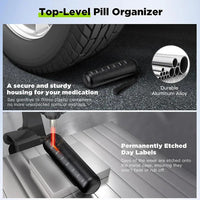 Travel Aluminum Pill Case with 7 Compartments