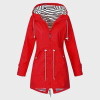 Rain Jacket with Adjustable Hood for Women