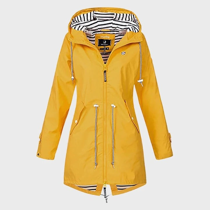 Rain Jacket with Adjustable Hood for Women