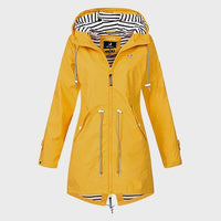 Rain Jacket with Adjustable Hood for Women
