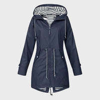 Rain Jacket with Adjustable Hood for Women