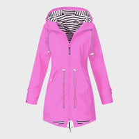 Rain Jacket with Adjustable Hood for Women
