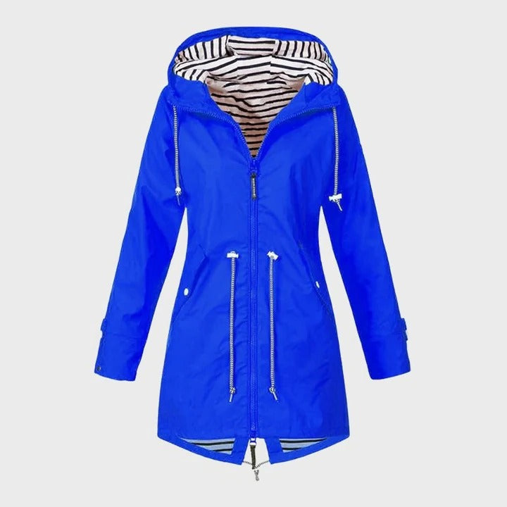 Rain Jacket with Adjustable Hood for Women