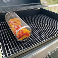Stainless Steel Rolling Grill Basket with 360 Degree Rotation