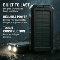 Portable 30,000mAh Solar USB Power Bank