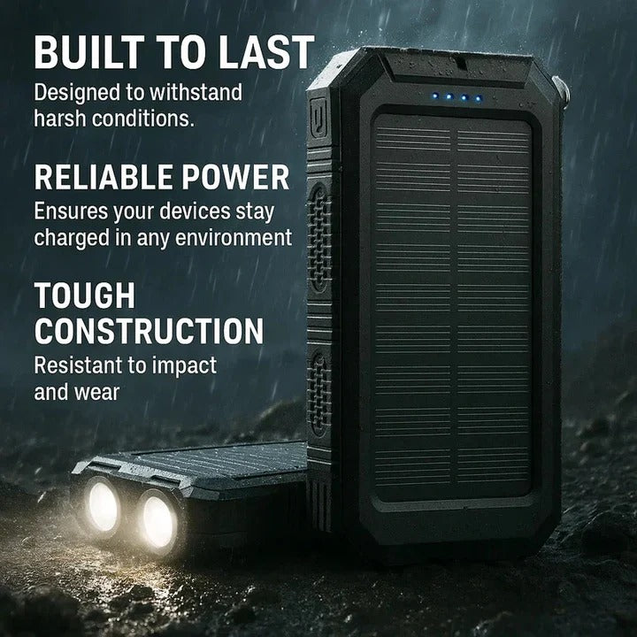 Portable 30,000mAh Solar USB Power Bank