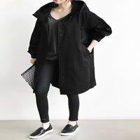 Long Trench Coat with Hood for Women