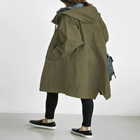 Long Trench Coat with Hood for Women