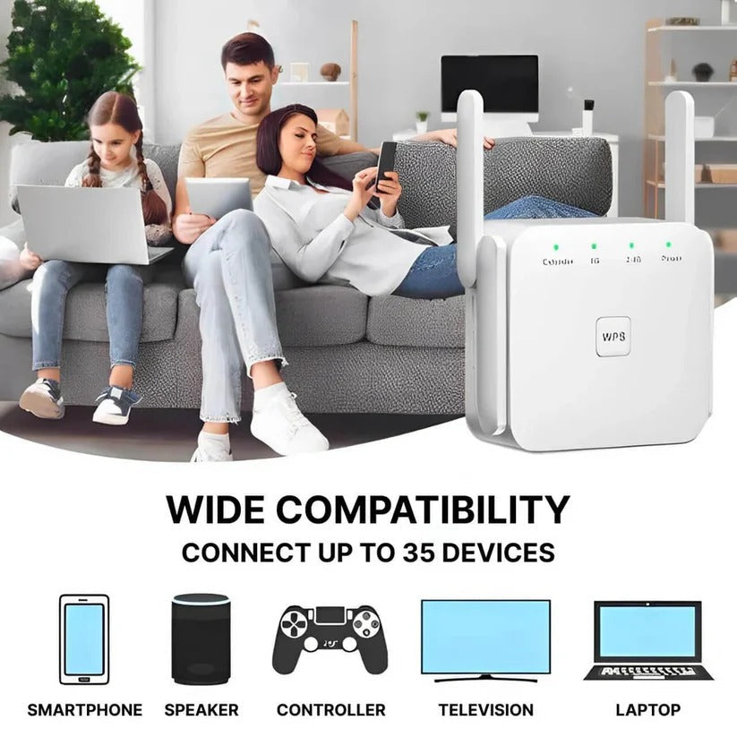 WiFi Repeater for 2.4GHz Network Extension, Up to 300Mbps