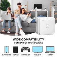 WiFi Repeater for 2.4GHz Network Extension, Up to 300Mbps