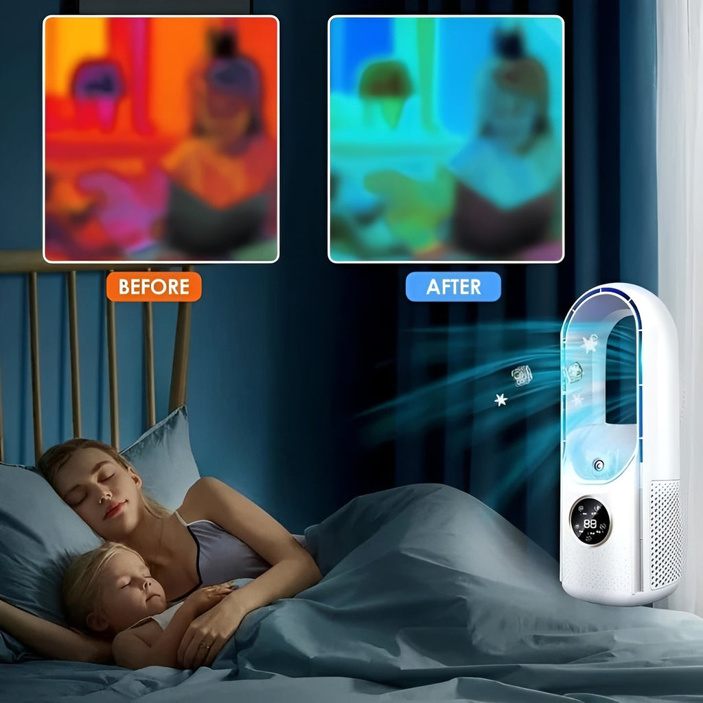 Portable Evaporative Air Cooler with Blade Free Design
