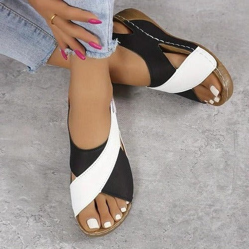 Casual Slip On Slides with Contoured Footbed and Textured Sole