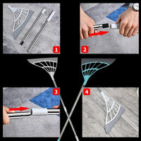 Multi-Surface Rubber Broom with Telescopic Pole