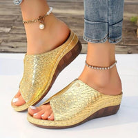 Supportive Sandals with Contoured Footbed and Wedge Sole for Women