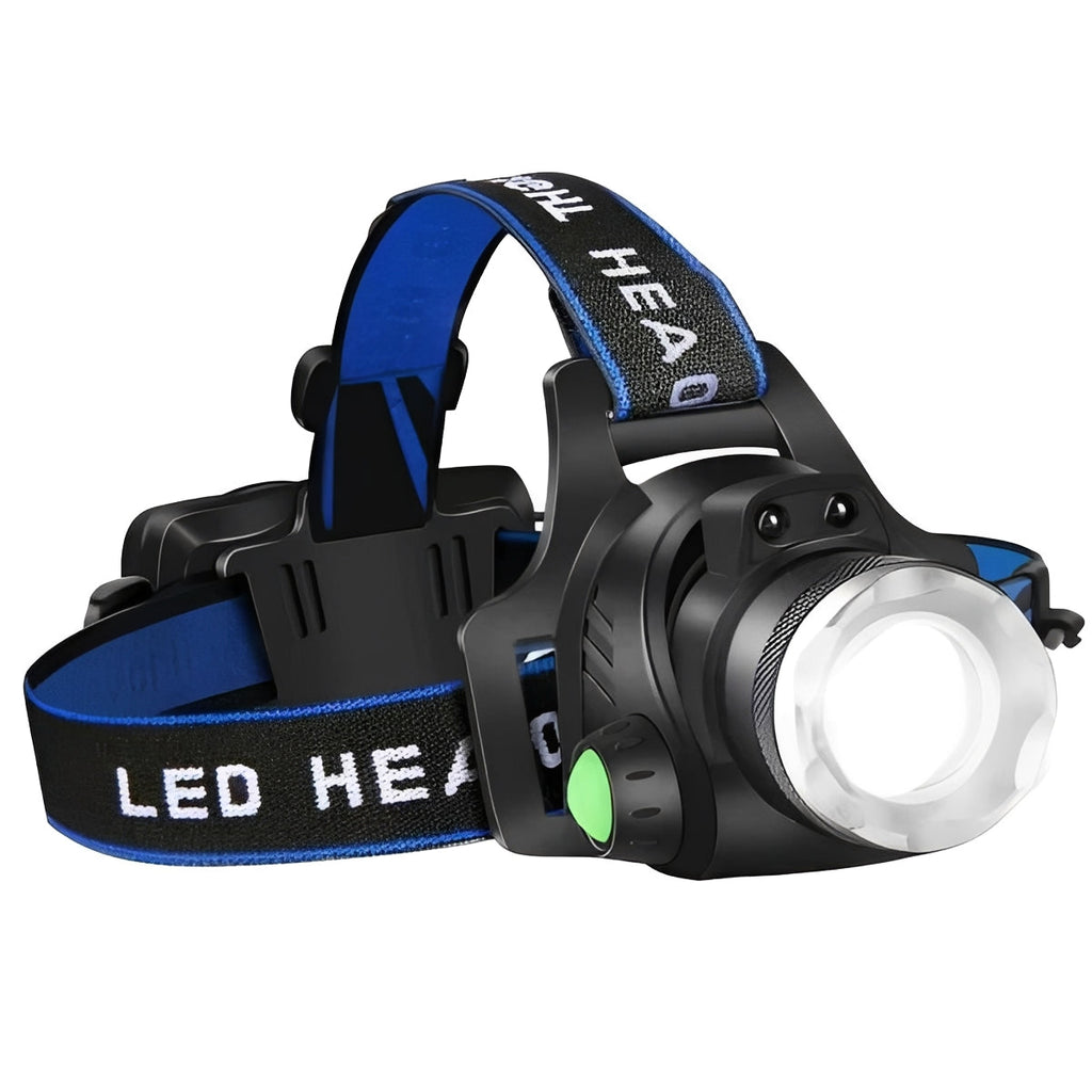 Rechargeable LED Head Torch with Adjustable Focus and Multiple Light Modes