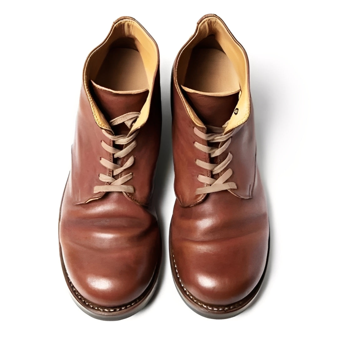 Lace Up Synthetic Leather Boots with Almond Toe for Women