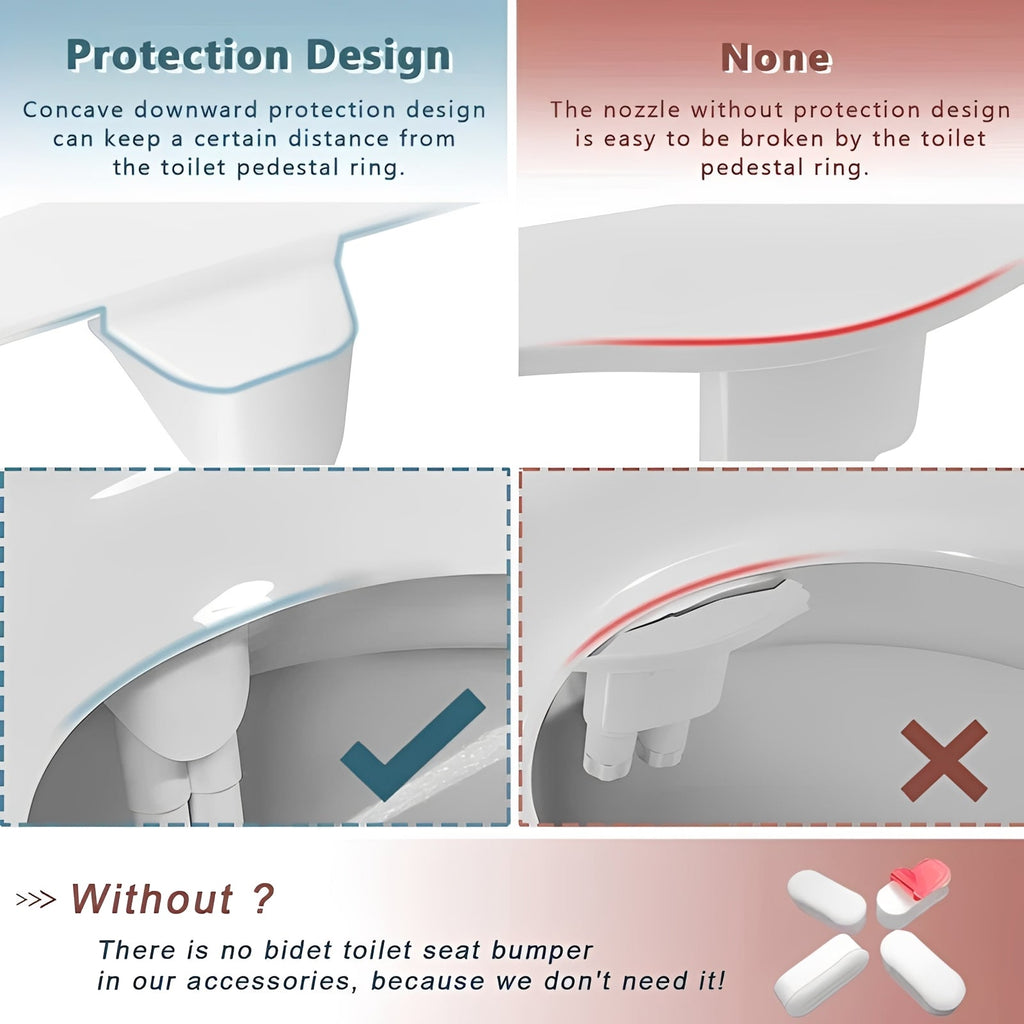 Bidet Attachment with Dual Spray Nozzles for Toilets