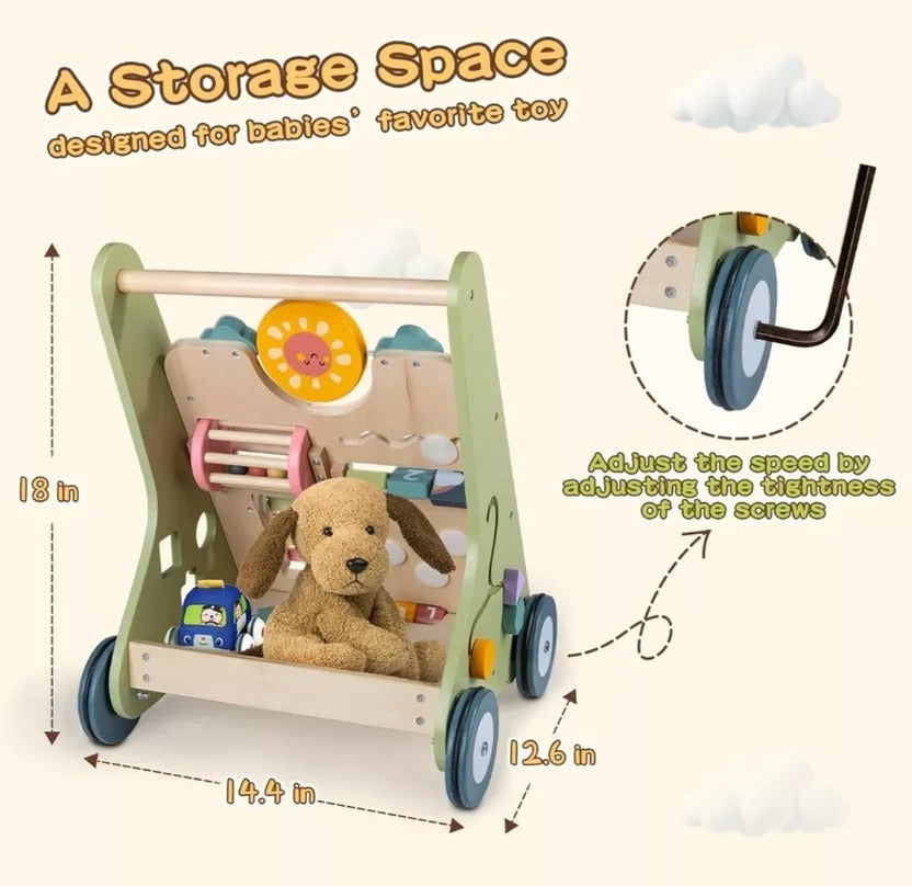 Wooden Activity Walker and Toddler Skill Center
