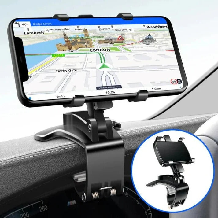 Adjustable Car Phone Holder with Rotating Design