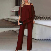 Cold Shoulder Suit and Elegant Set for Women