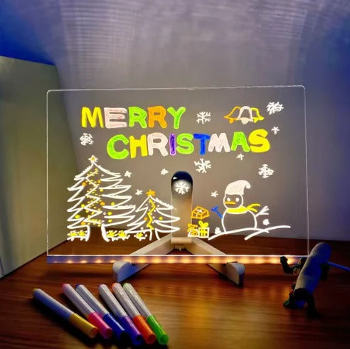Illuminated Acrylic Slate and LED Message Board