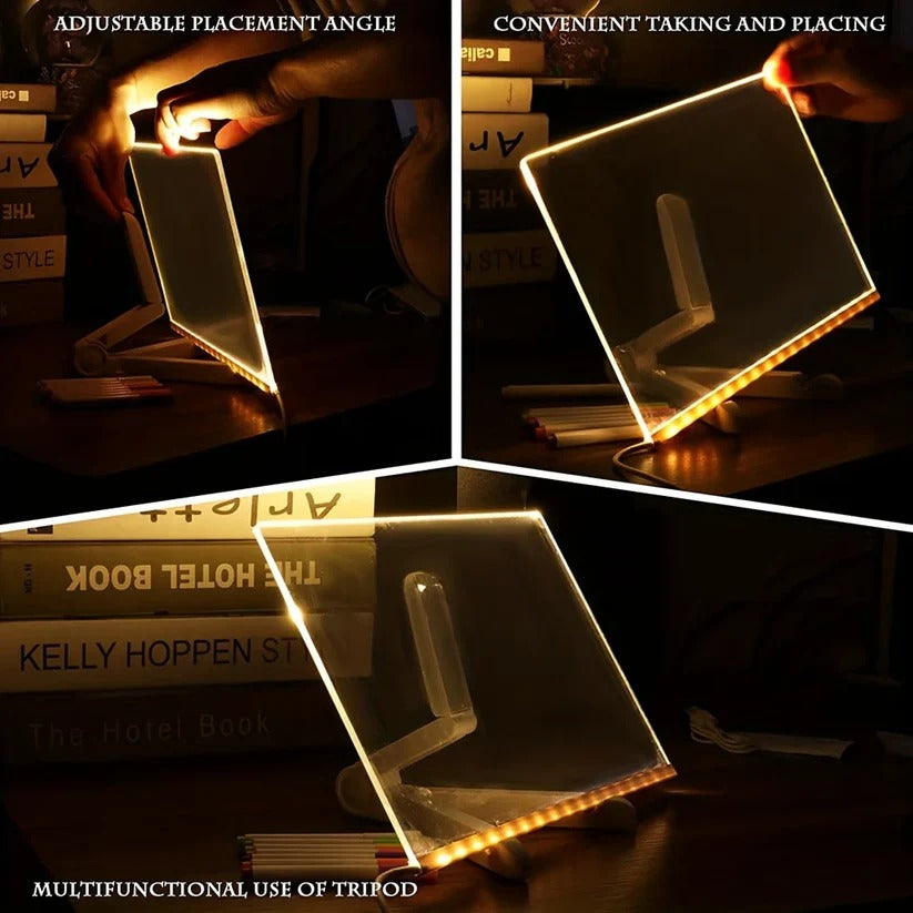 Illuminated Acrylic Slate and LED Message Board