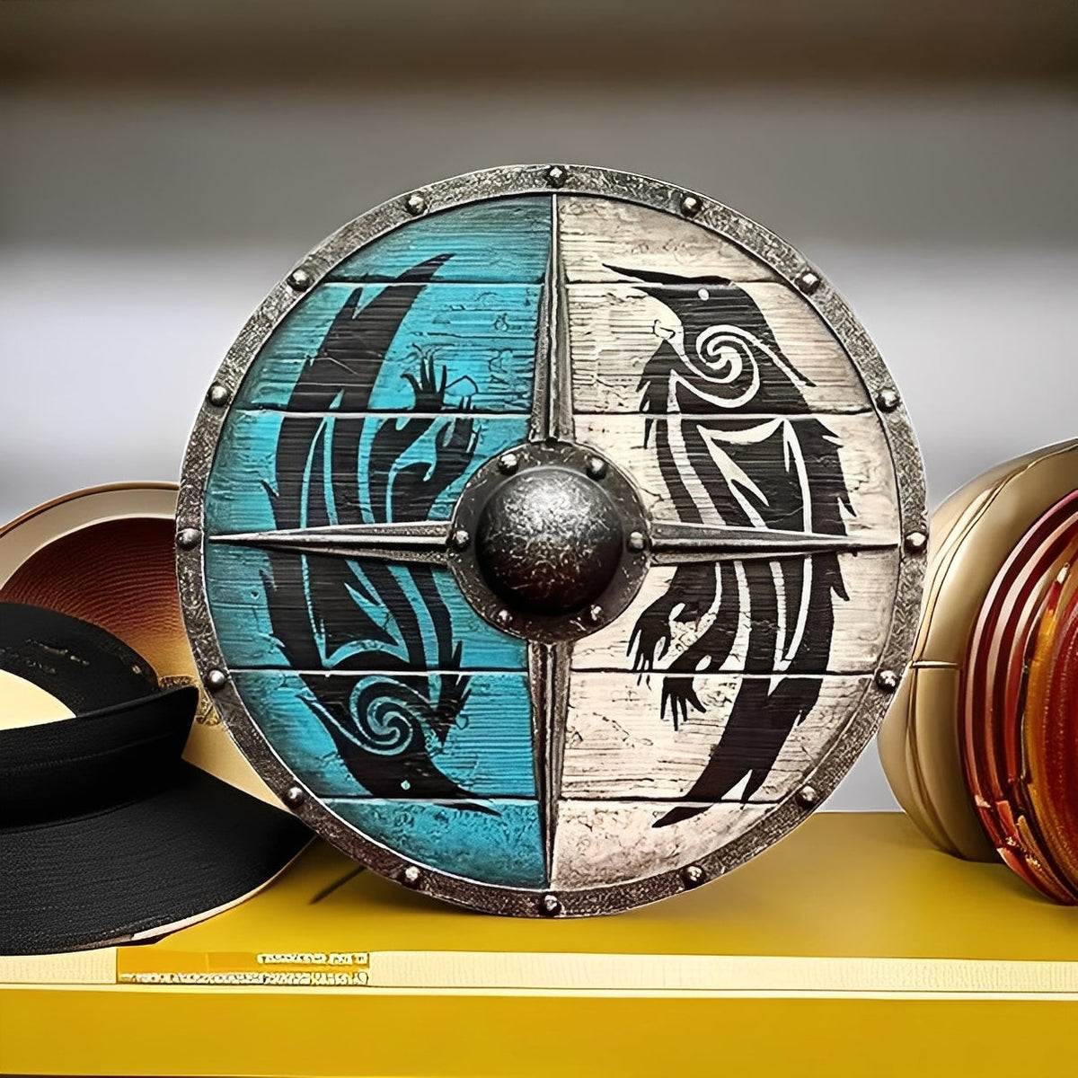 Custom Corvid Armament and Personalized Viking Shield