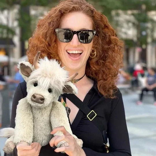 Highland Cow Plush Toy with Sound and Poseable Details