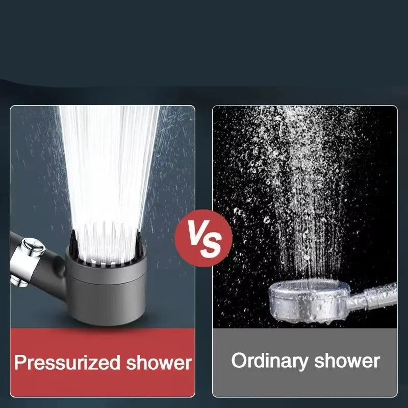 3 Mode Shower Head with Built In Filter and Massage Brush