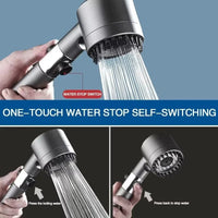 3 Mode Shower Head with Built In Filter and Massage Brush