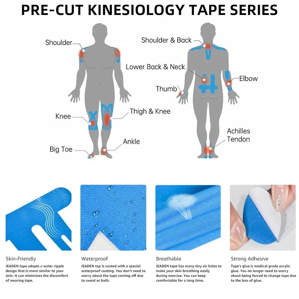 Elastic Kinesiology Tape with Waterproof Adhesive for Knee Support