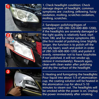 Headlight Lens Restoration Kit with Polishing Compound and Pads